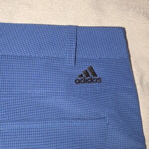 Adidas Golf Shorts Men's Size 34 Blue & Black Checked Stretch